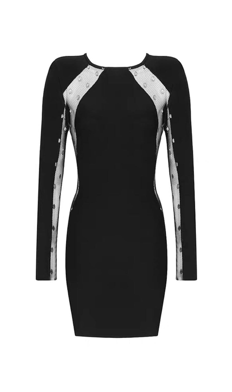 SEXY SPITZEN-PATCHWORK-KLEID IN SCHWARZ
