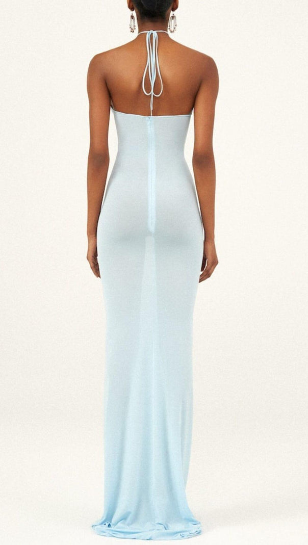 AIIZIE NEUTRALS FLORAL-APPLIQUÉ STRAPLESS GOWN MAXI DRESS - product image