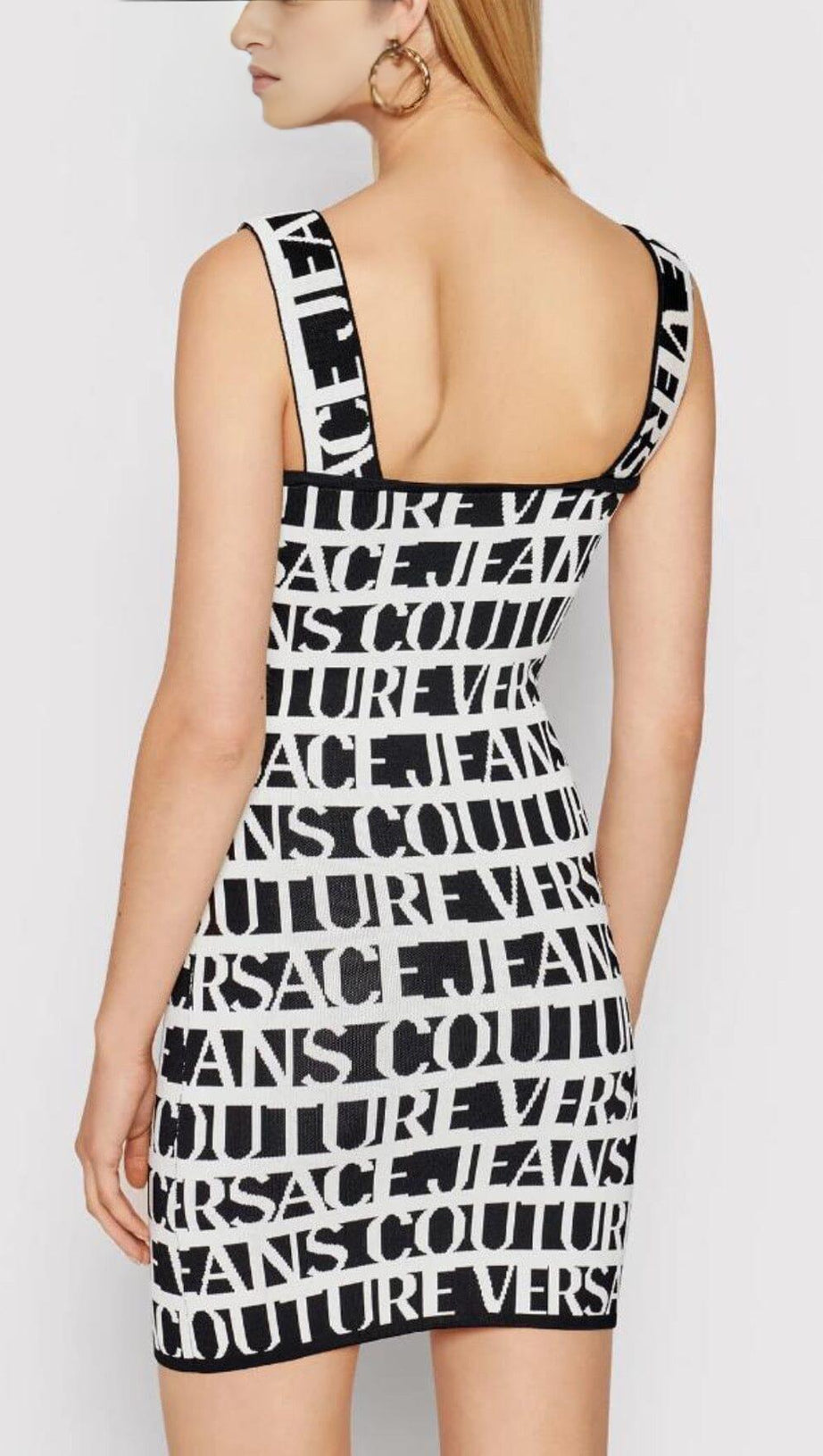 LETTERS SKINNY KNIT DRESS IN BLACK