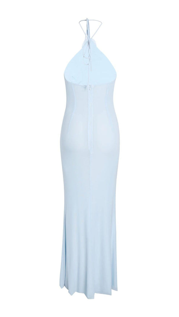 AIIZIE NEUTRALS FLORAL-APPLIQUÉ STRAPLESS GOWN MAXI DRESS - product image
