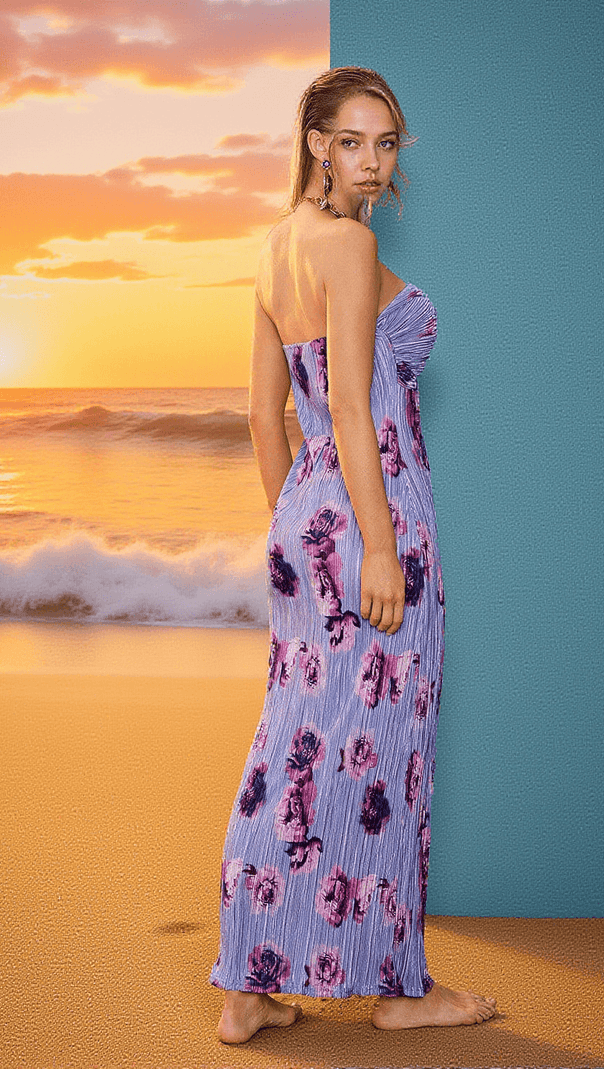 AIIZIE BENNO STRAPLESS FLORAL MAXI DRESS - product image