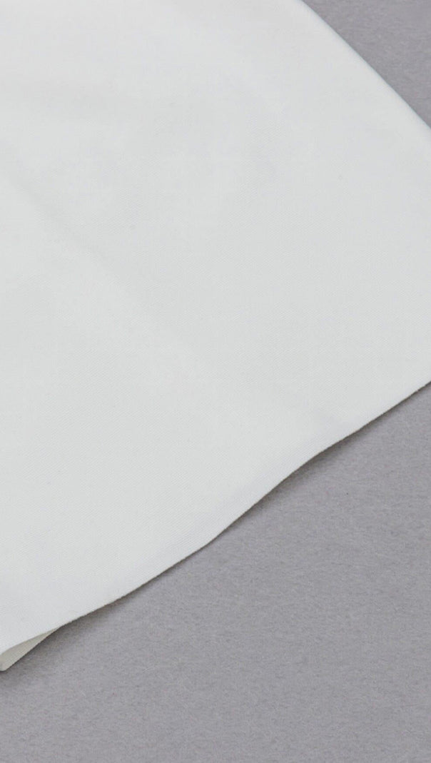 AIIZIE MESH STITCHED SKINNY MINI DRESS IN WHITE - product image