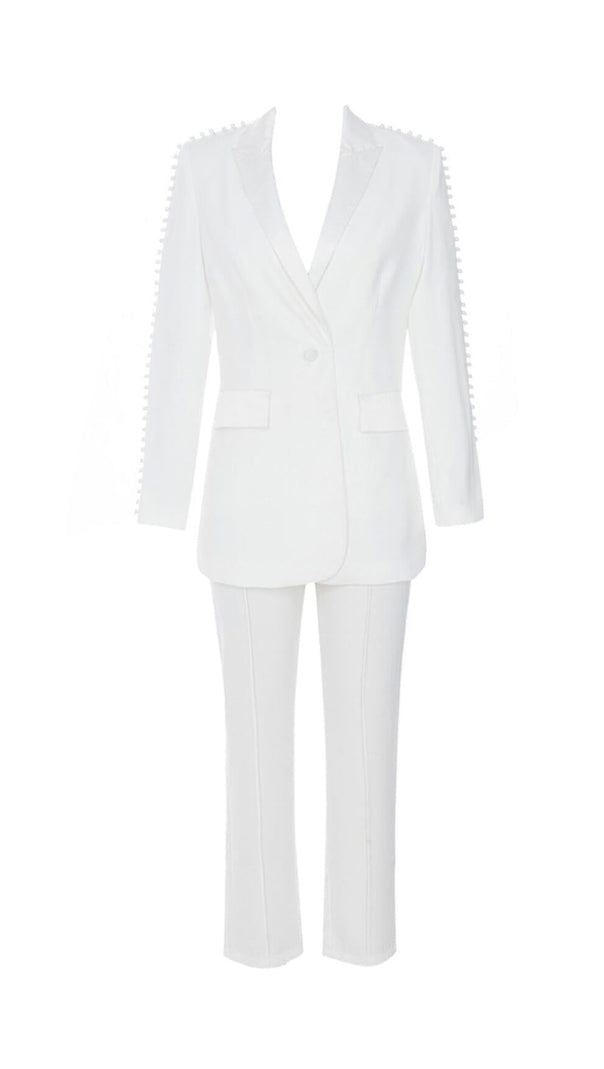 AIIZIE PEARL-DECORATED SUIT IN WHITE - product image