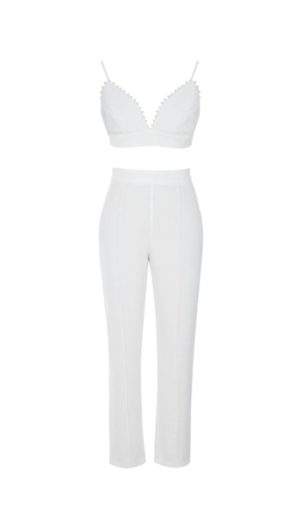 AIIZIE PEARL-DECORATED SUIT IN WHITE - product image