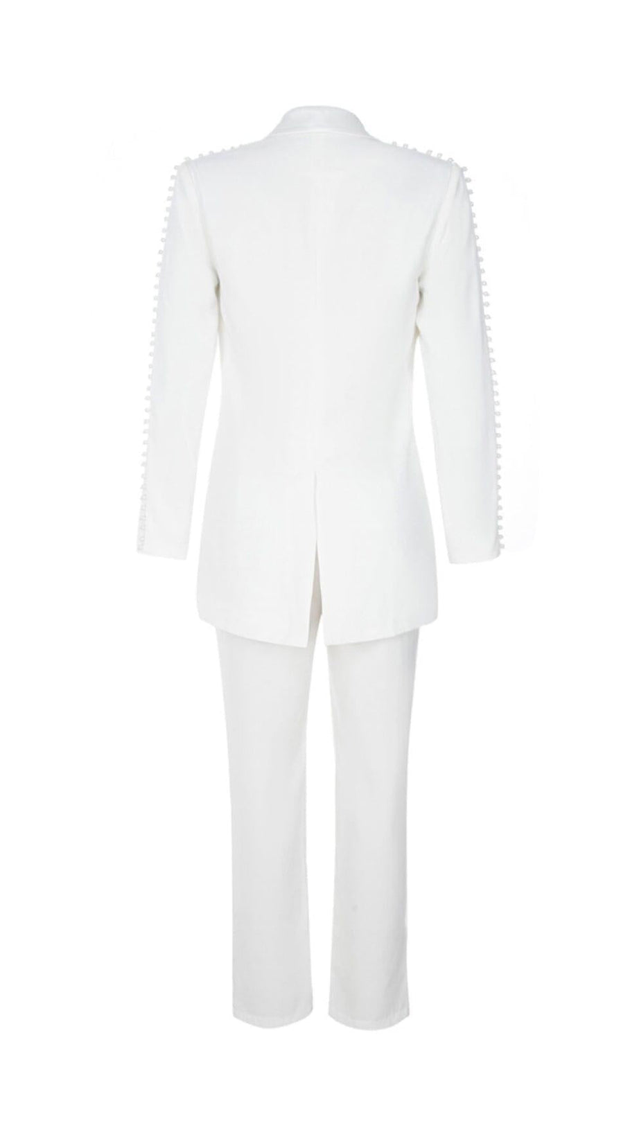 PEARL-DECORATED SUIT IN WHITE