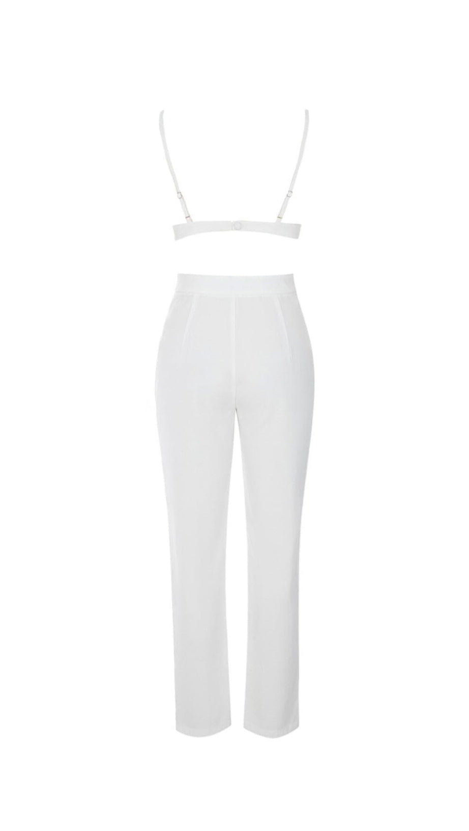 PEARL-DECORATED SUIT IN WHITE