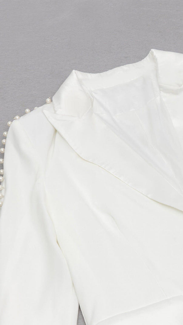 Pearl-Decorated Suit in White
