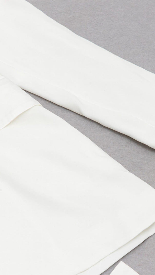 Pearl-Decorated Suit in White