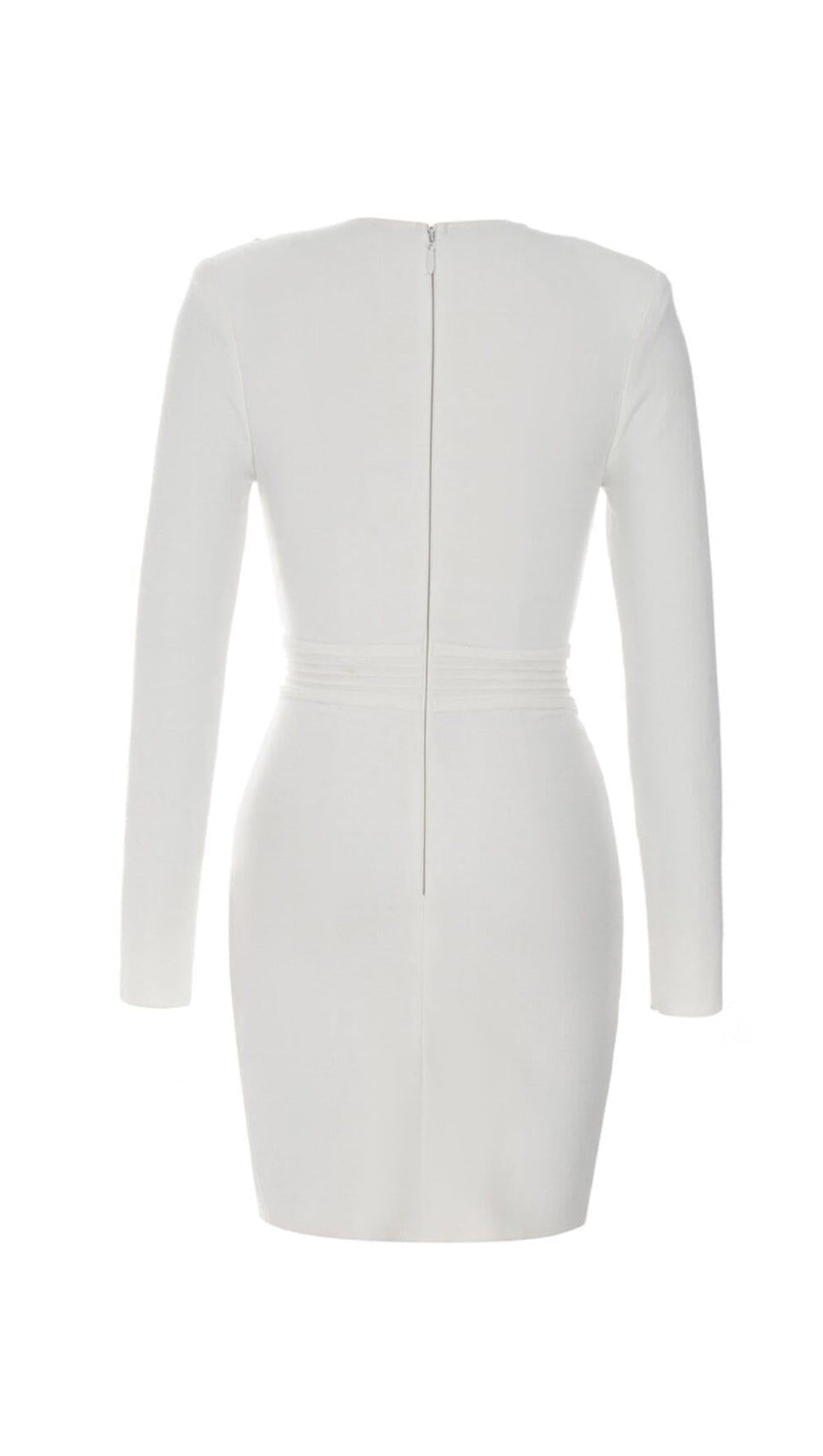 CHAIN KNITTED TIGHT MINI DRESS IN WHITE