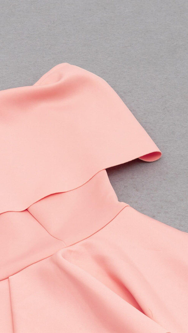 ABITO IN MAGLIA ADERENTE CON SPALLE SCOPERTE ROSA