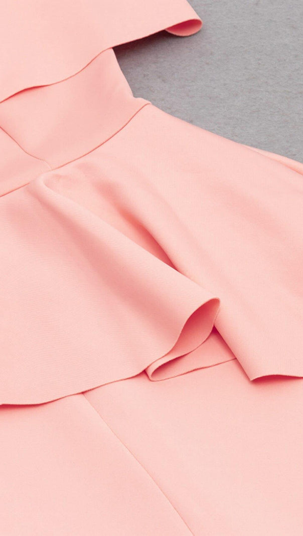 ABITO IN MAGLIA ADERENTE CON SPALLE SCOPERTE ROSA