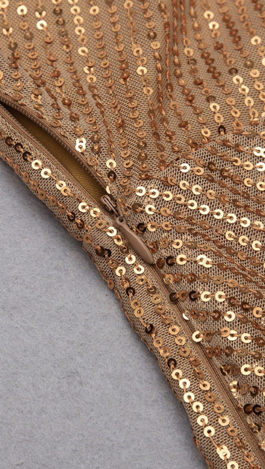 MINI ABITO IN JERSEY CON PAILLETTES EFFETTO AVVOLGENTE ORO