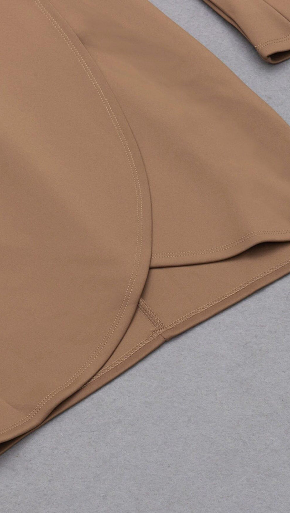 STRETCH LONG SLEEVES MINI DRESS IN PARCHMENT