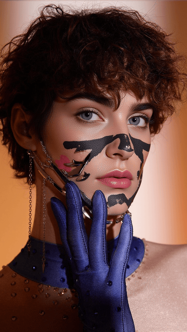 AIIZIE LIAM FRINGE METALLIC MASK - product image