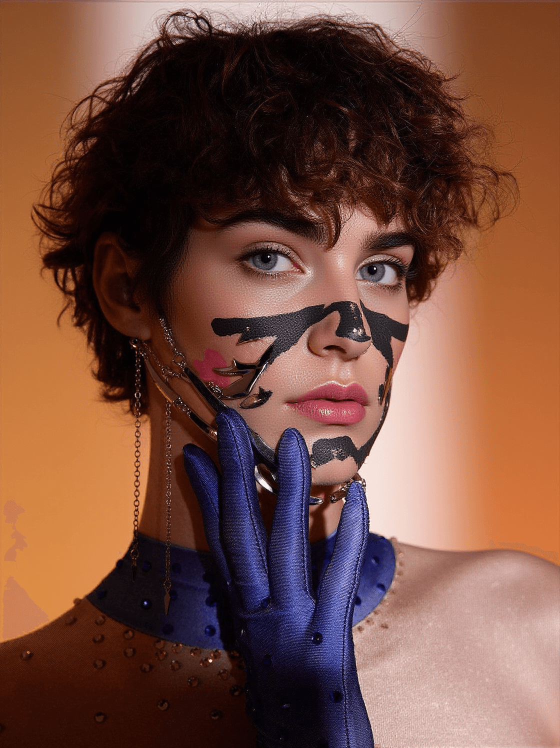 LIAM FRINGE METALLIC MASK