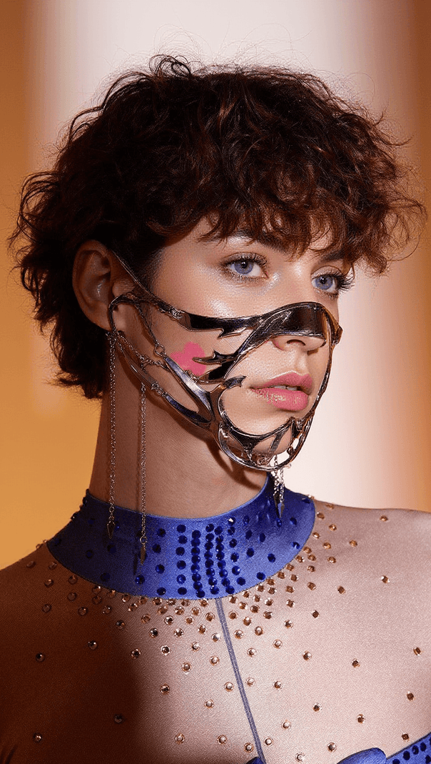 AIIZIE LIAM FRINGE METALLIC MASK - product image