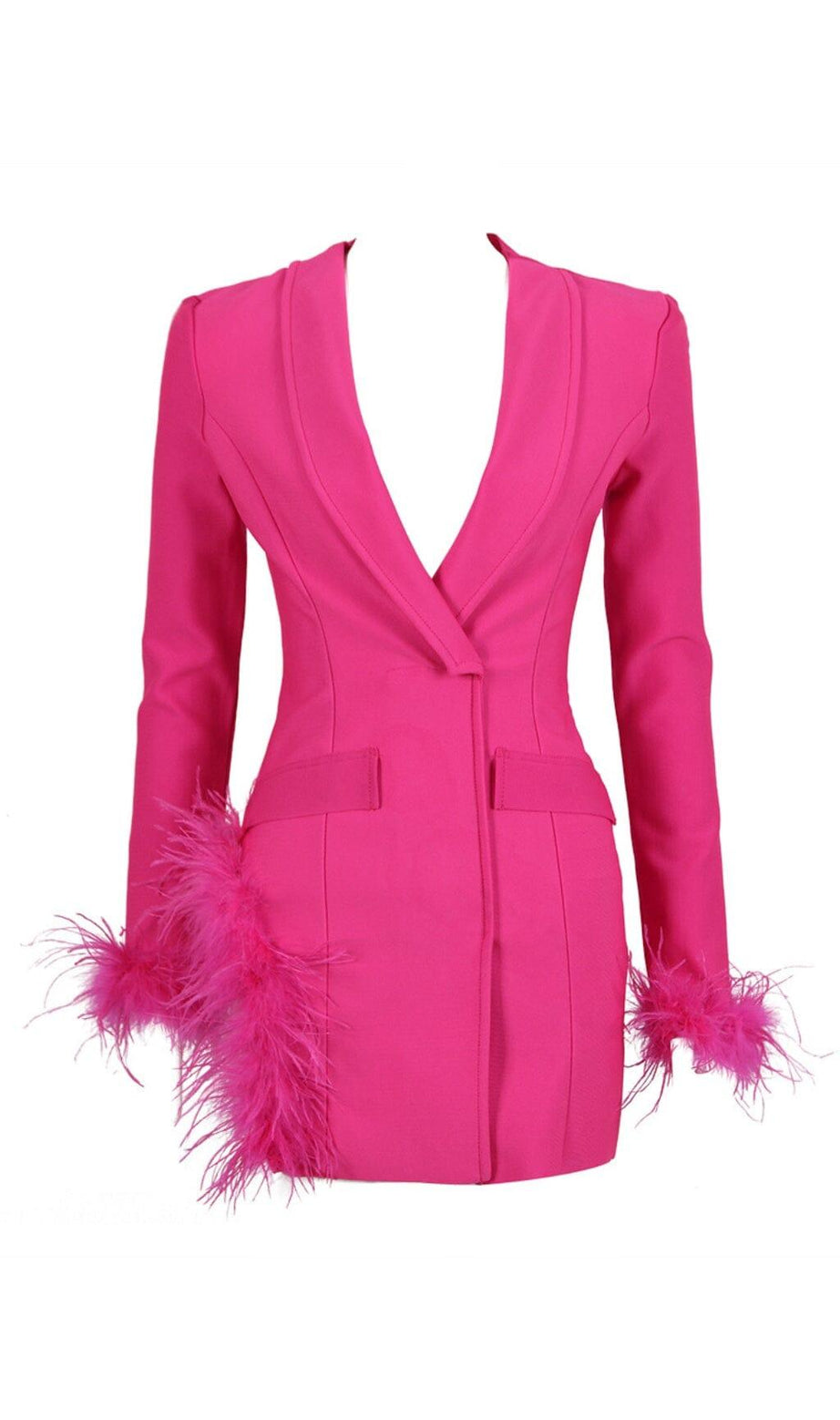 Federjackenkleid in Hyperpink