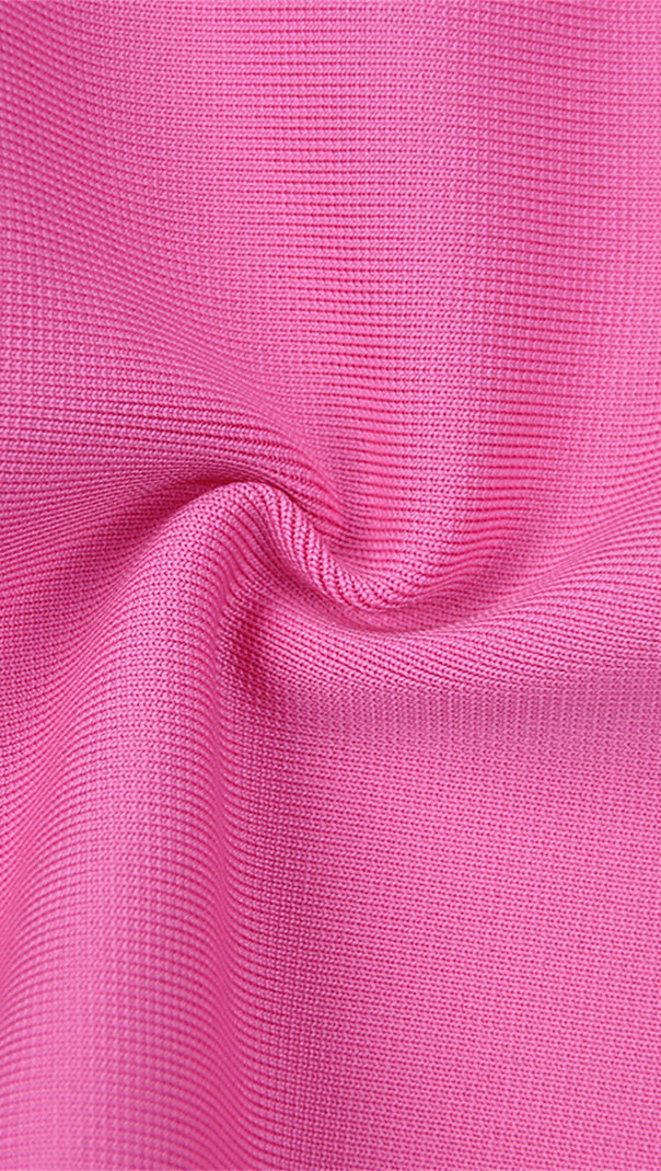 AIIZIE STRETCH LONG SLEEVES MINI DRESS IN HYPER PINK - product image