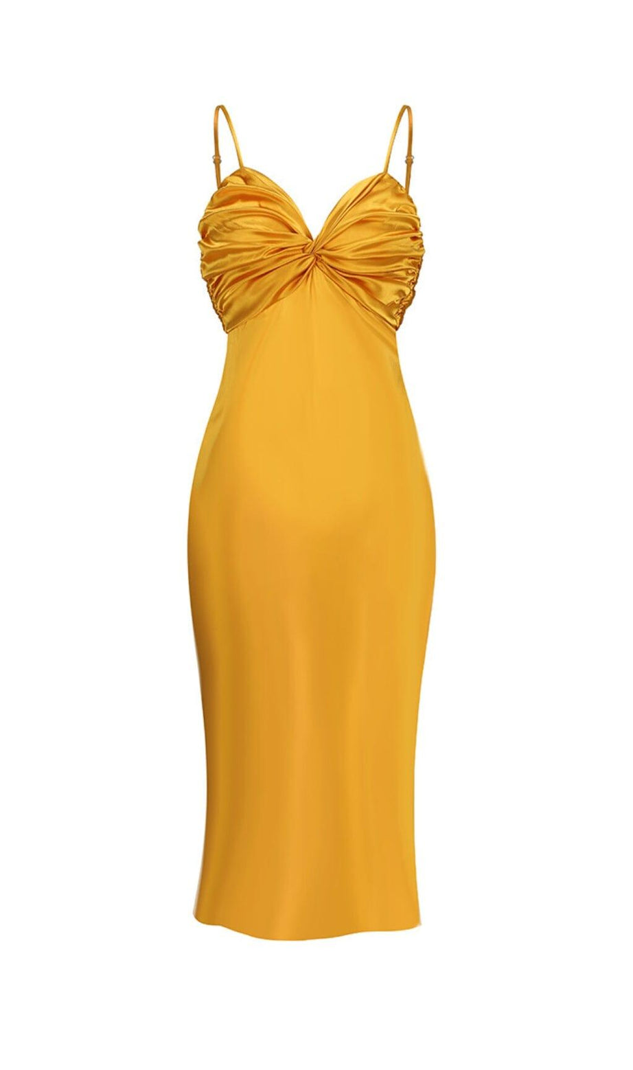 Ärmelloses Satin-Maxikleid mit Wabenmuster