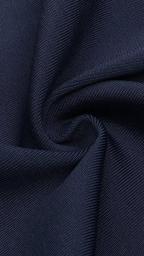 METAL HOOP SLOPING COLLAR LONG-SLEEVE RUFFLE DRESS