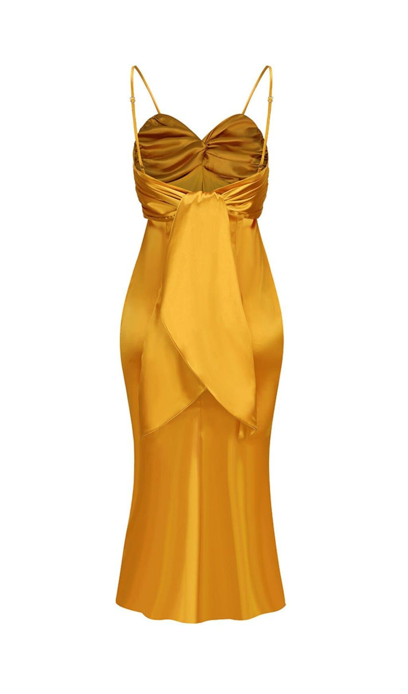 SATIN SLEEVELESS SLIP MAXI DRESS IN HONEYCOMB