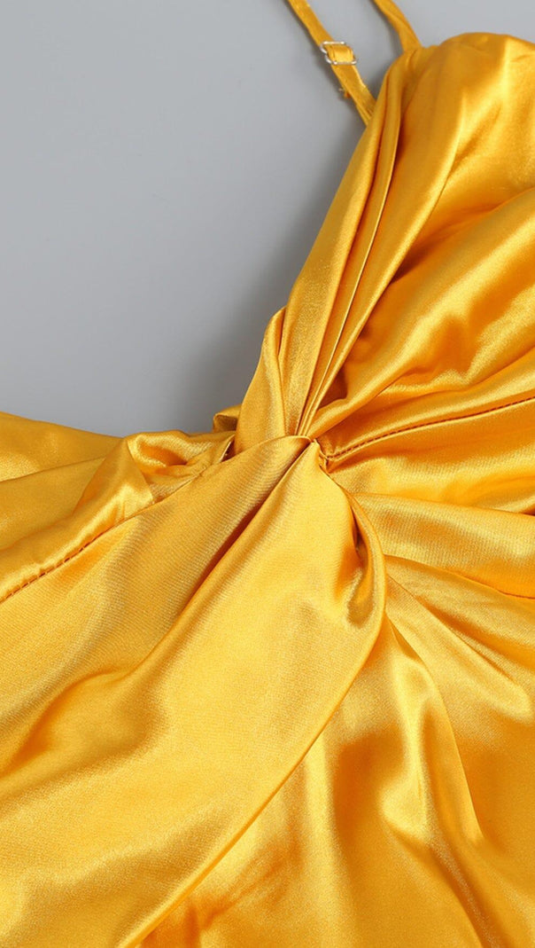 AIIZIE SATIN SLEEVELESS SLIP MAXI DRESS IN HONEYCOMB - product image