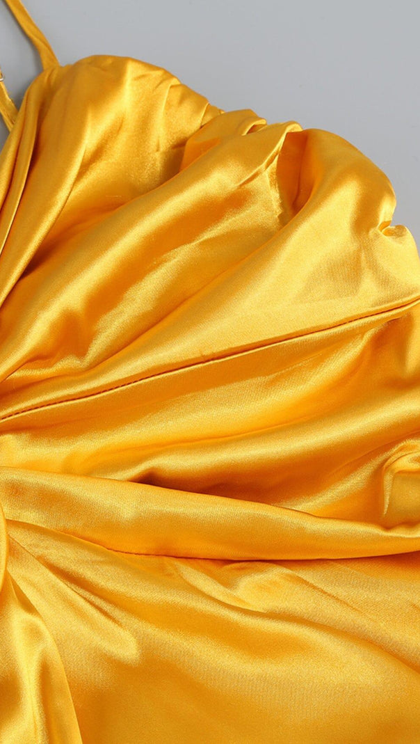AIIZIE SATIN SLEEVELESS SLIP MAXI DRESS IN HONEYCOMB - product image