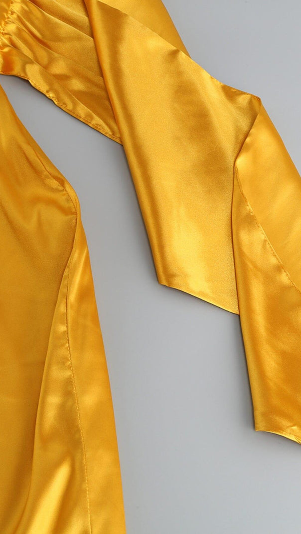 AIIZIE SATIN SLEEVELESS SLIP MAXI DRESS IN HONEYCOMB - product image