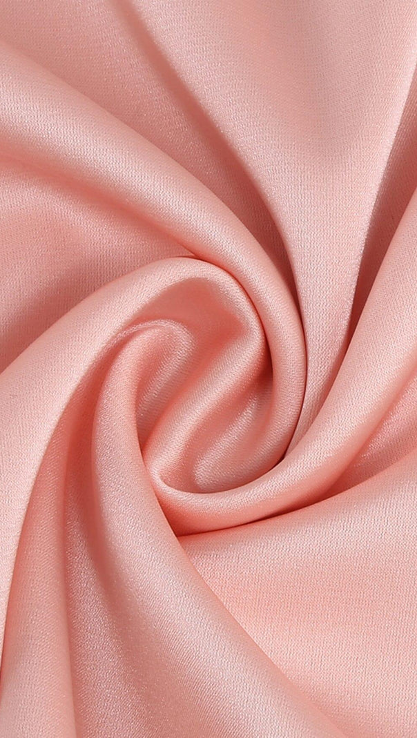 Satin Matching Set Mini Dress in Pink Diamond