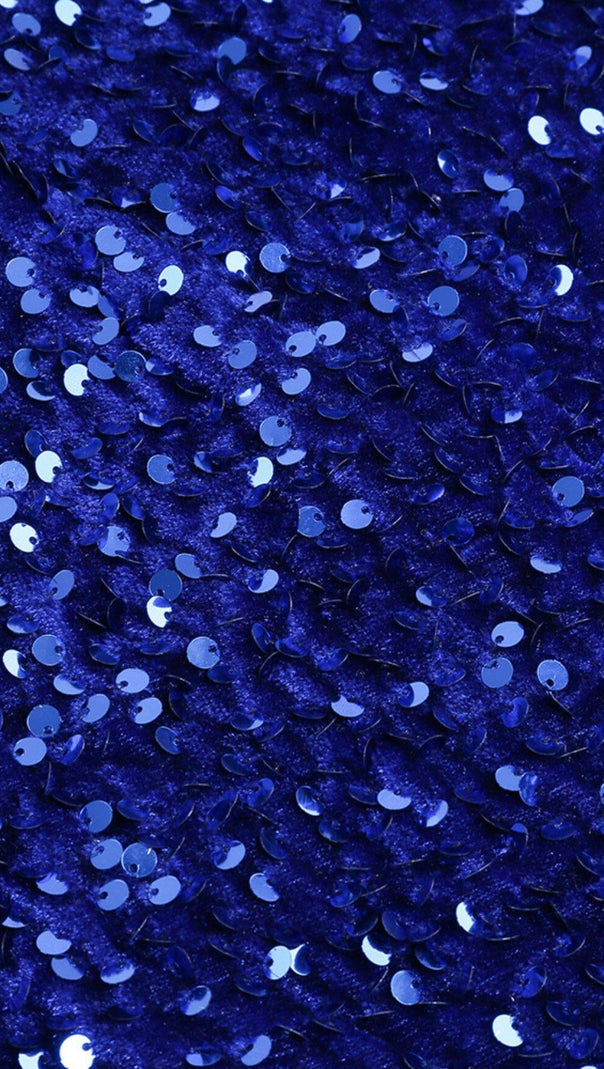 AIIZIE SEQUIN ONE SHOULDER MINI DRESS IN GALACTIC COBALT - product image