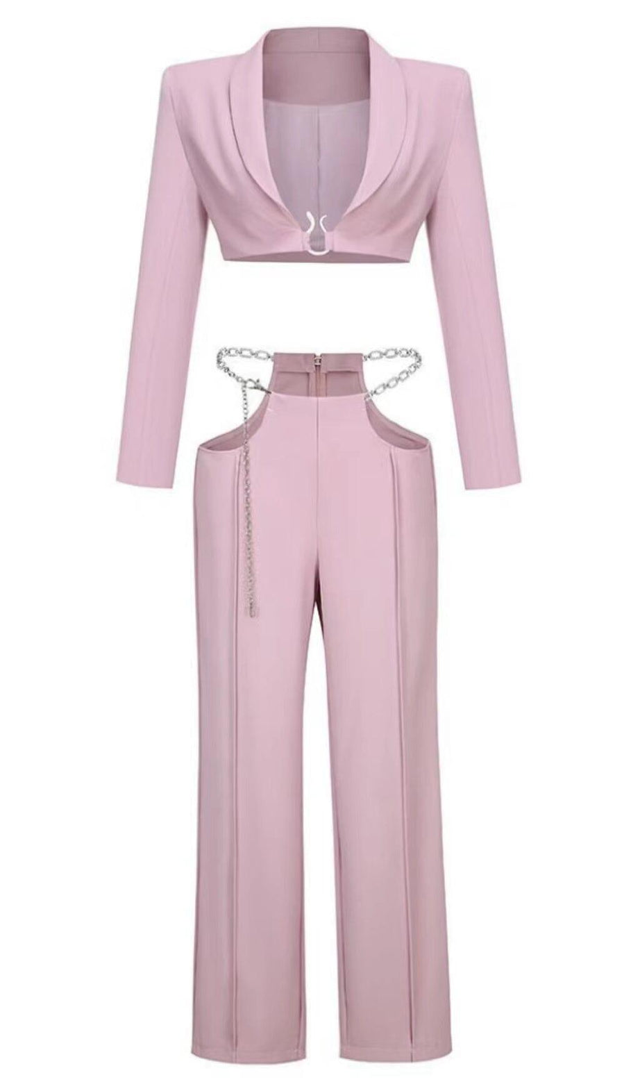 Anzug mit Schlangenschnalle in Pink
