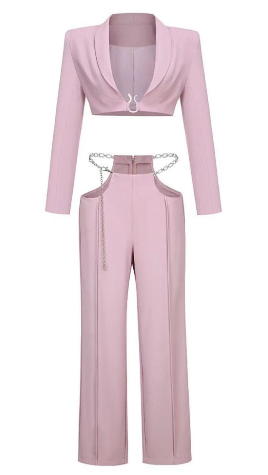 Anzug mit Schlangenschnalle in Pink