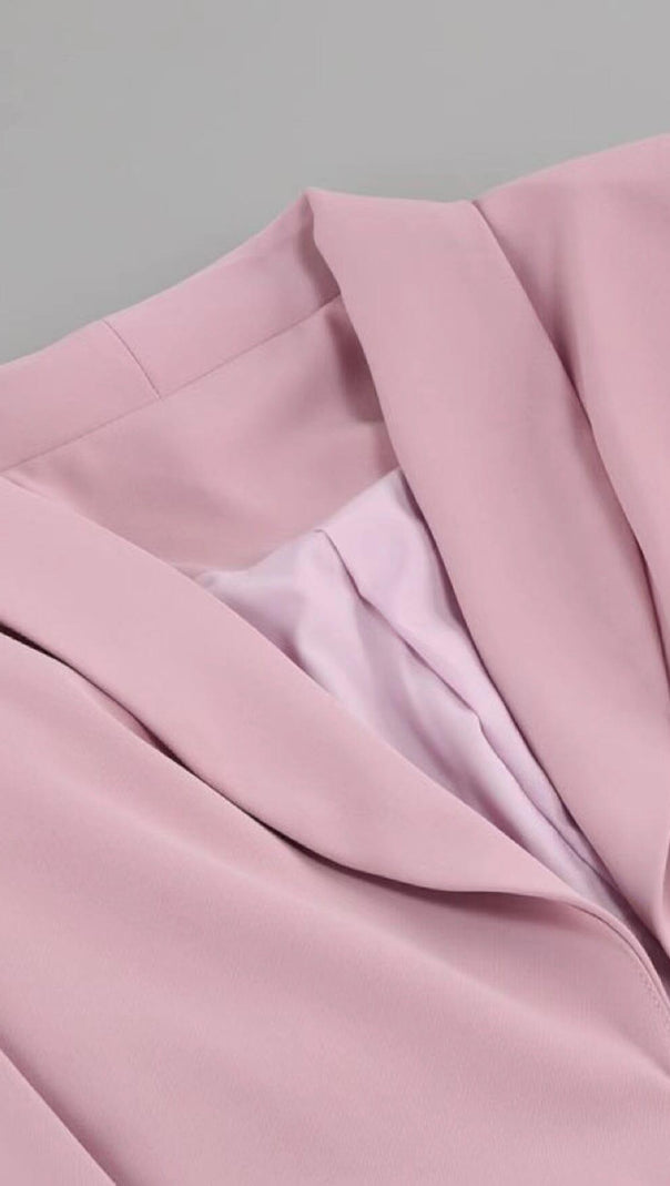 AIIZIE SNAKE BUCKLE WAISTBAND SUIT IN PINK - product image