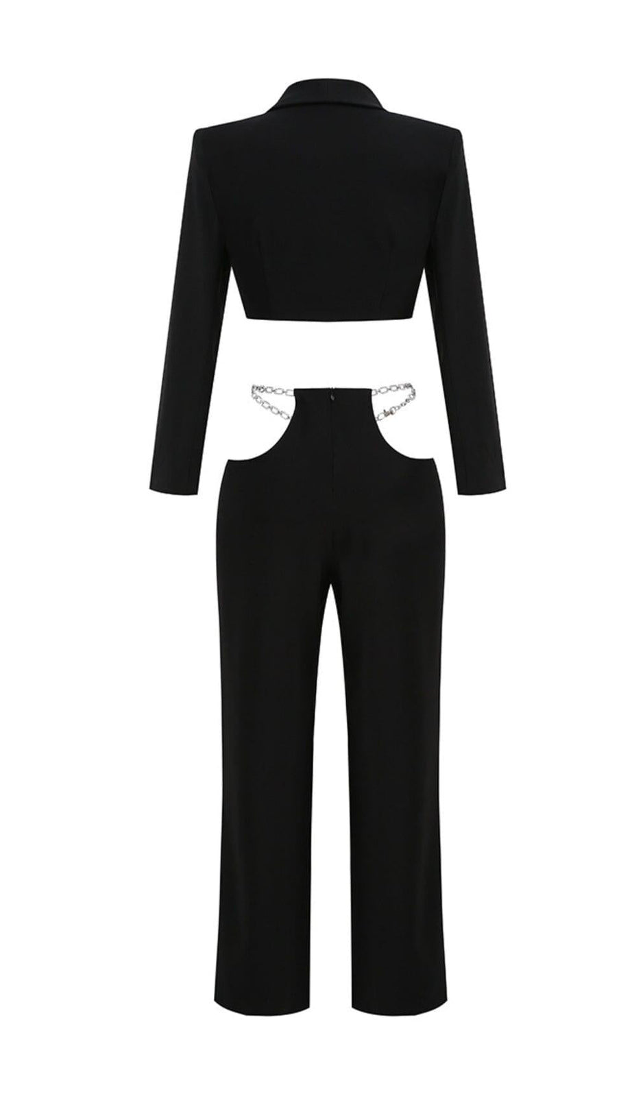 SNAKE BUCKLE WAISTBAND SUIT IN PINK