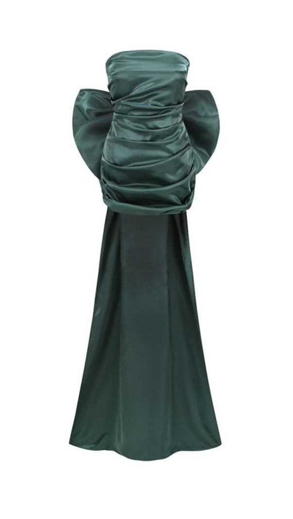 AIIZIE STRAPLESS BOWKNOT MINI DRESS IN GREEN - product image
