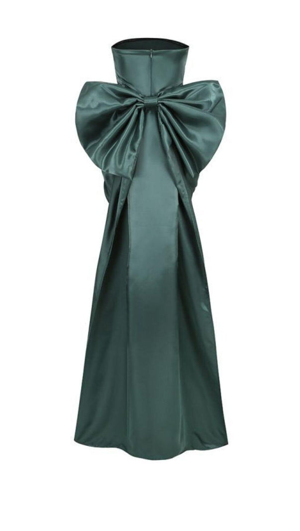 AIIZIE STRAPLESS BOWKNOT MINI DRESS IN GREEN - product image