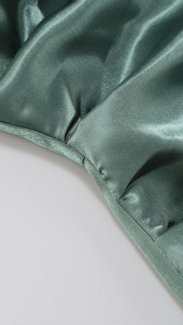 AIIZIE STRAPLESS BOWKNOT MINI DRESS IN GREEN - product image