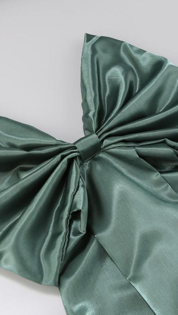 AIIZIE STRAPLESS BOWKNOT MINI DRESS IN GREEN - product image