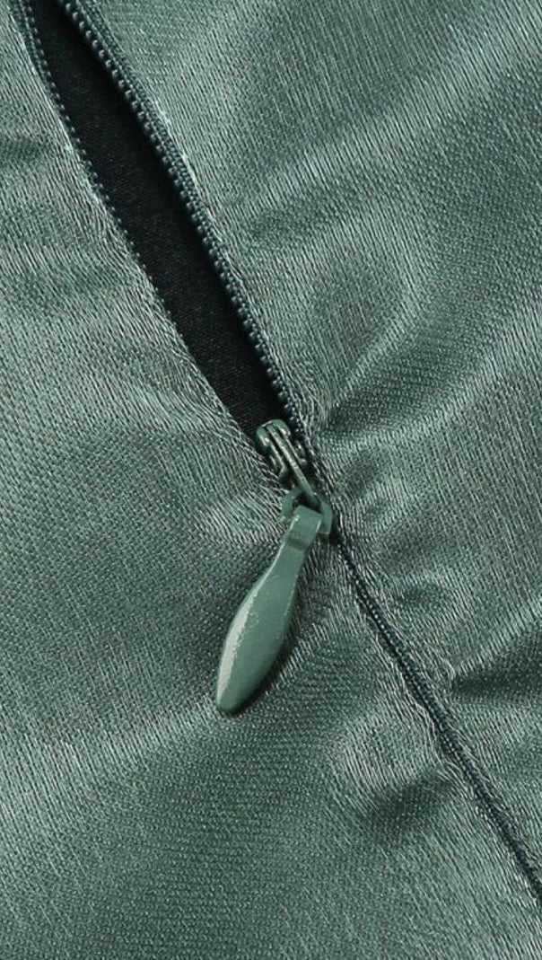 MINI ABITO SENZA SPALLINE CON FIOCCO VERDE