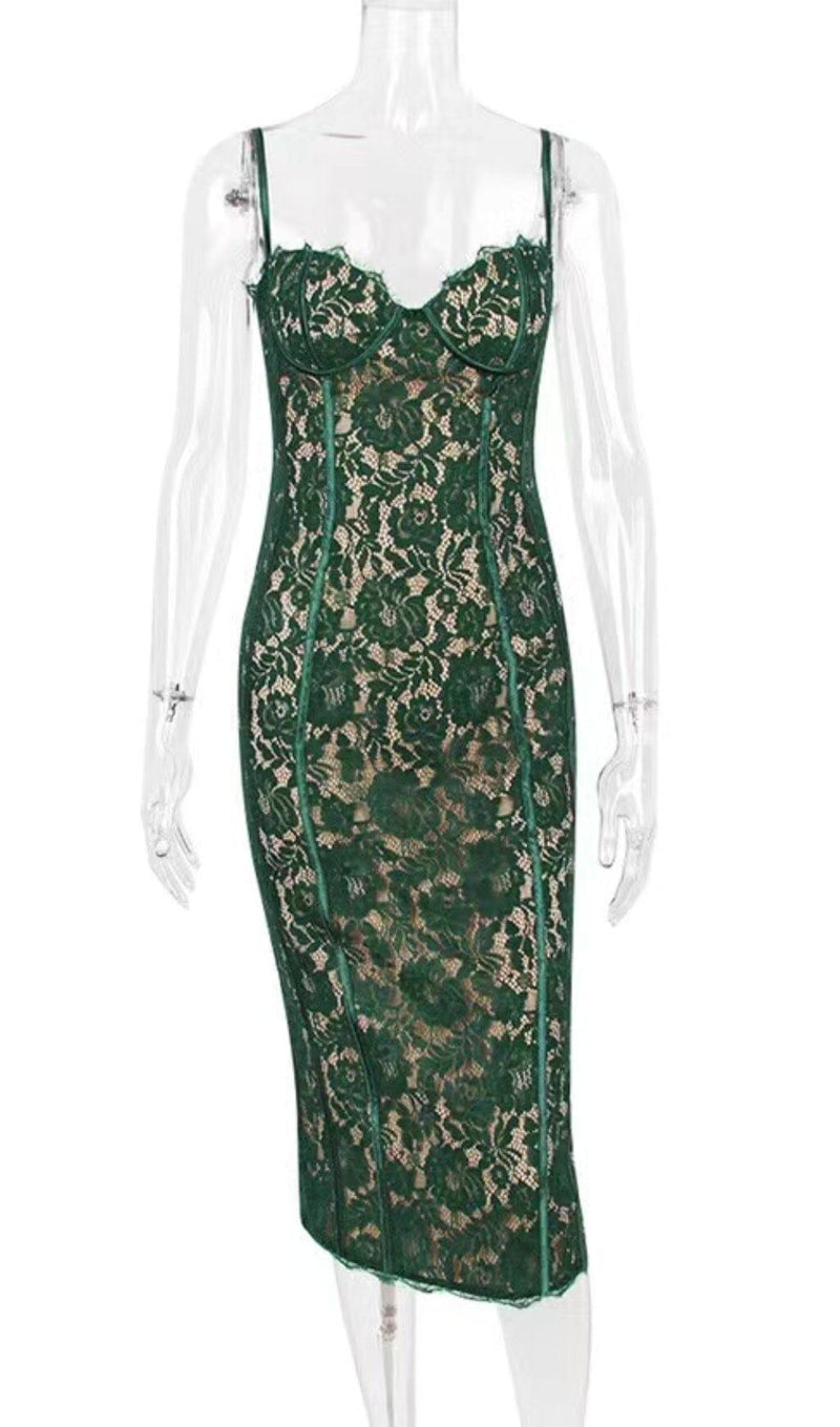 FOREST LACE MIDI DRESS