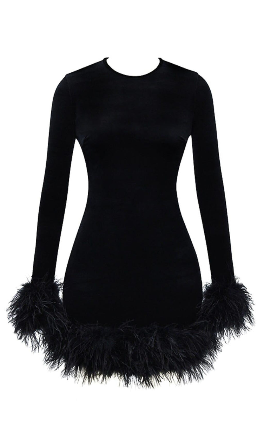 SCHWARZES SAMT-MINIKLEID