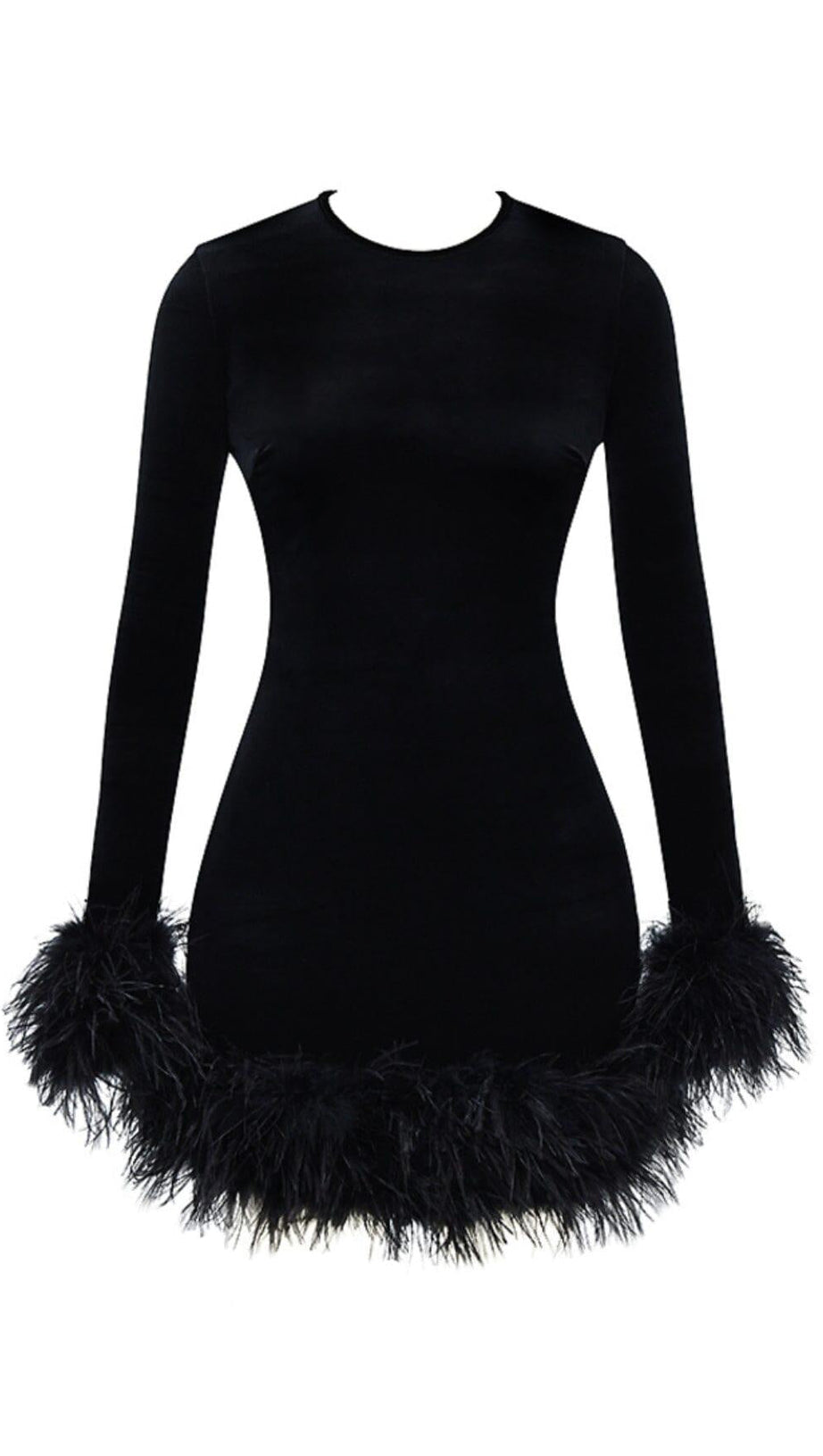 SCHWARZES SAMT-MINIKLEID