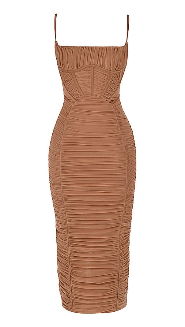AIIZIE CORSET MAXI DRESS IN MOCHA - product image
