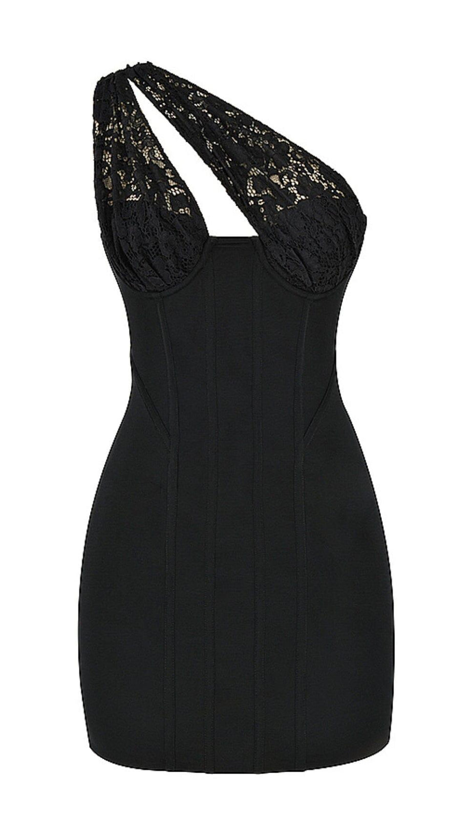 LACE MINI DRESS IN BLACK