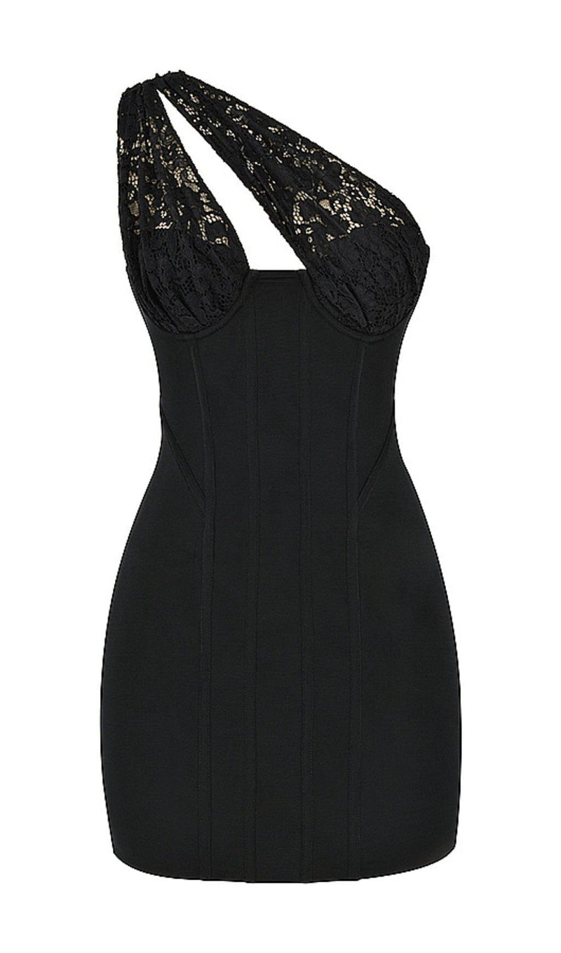 LACE MINI DRESS IN BLACK