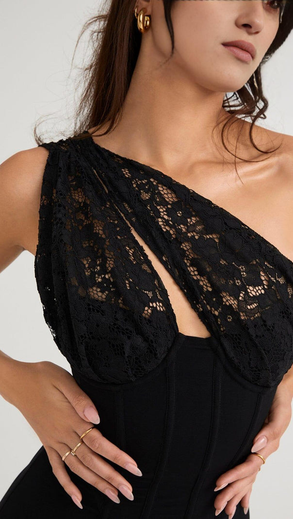 AIIZIE LACE MINI DRESS IN BLACK - product image