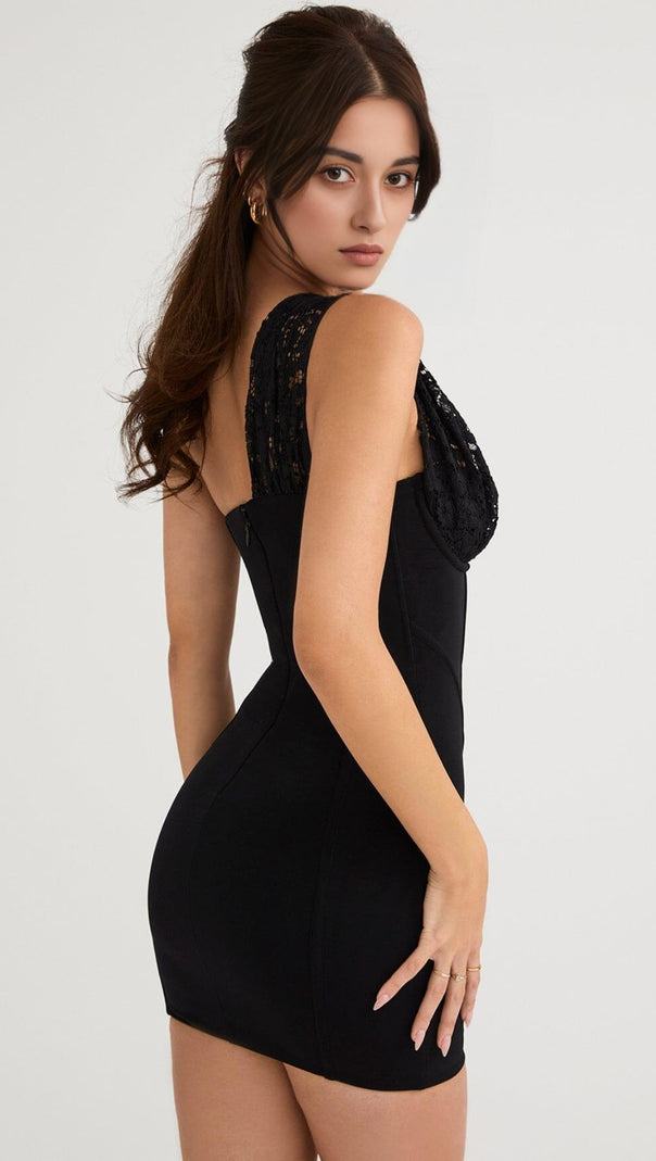 AIIZIE LACE MINI DRESS IN BLACK - product image