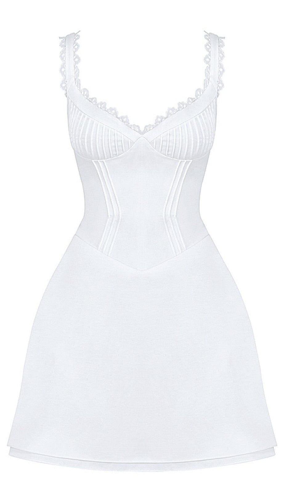 PIN TUCK MINI DRESS IN WHITE
