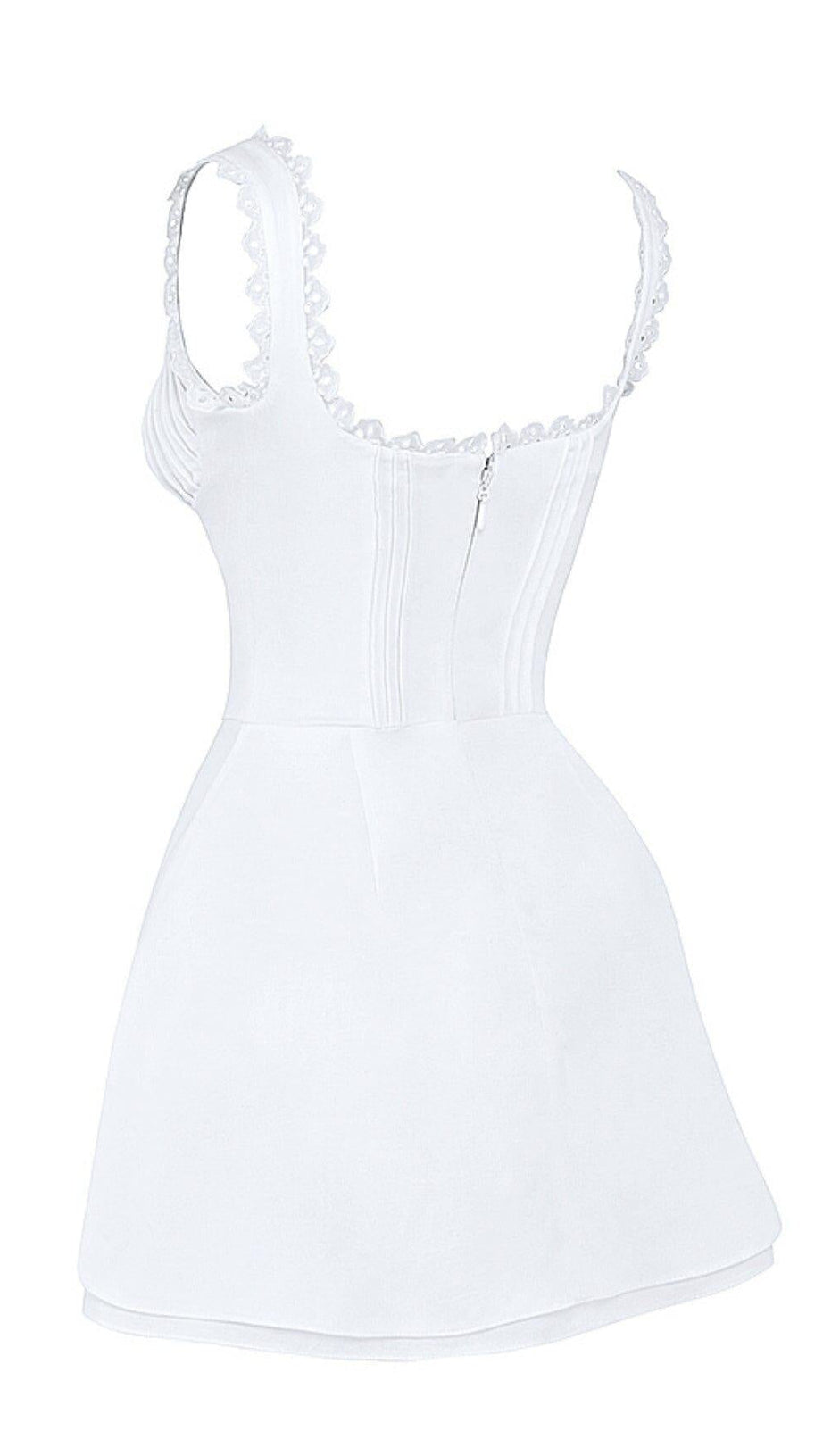 PIN TUCK MINI DRESS IN WHITE