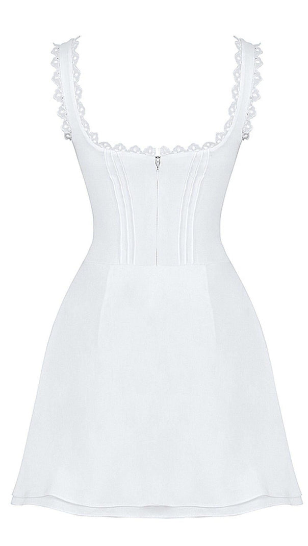 AIIZIE PIN TUCK MINI DRESS IN WHITE - product image